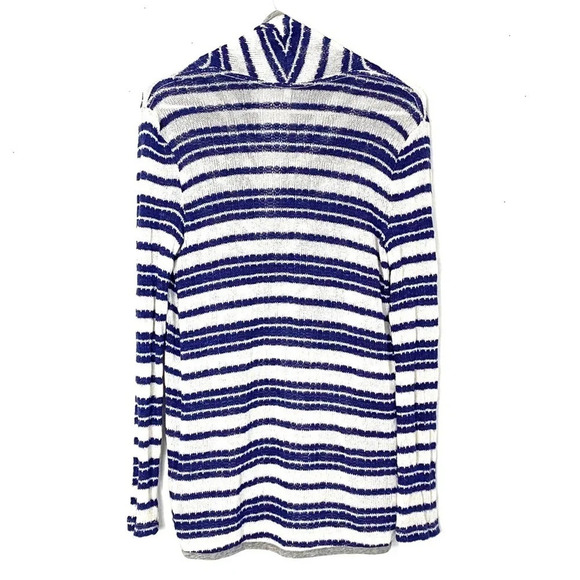 Splendid Cardigan Sweater Womens Size Medium Striped Knit Blue White Stripes - Picture 2 of 9